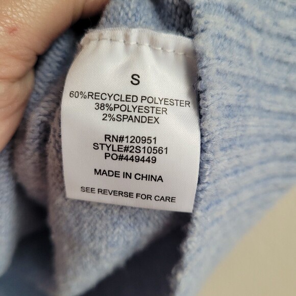 Sweater Vest Sz Small Blue Quarter Zip Pullover Soft Stretch Knit Pink Rose S - Picture 6 of 7